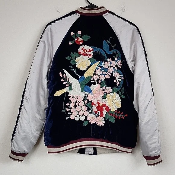 Free People Boho Embroidered Bird Bomber Jacket - Picture 4 of 6